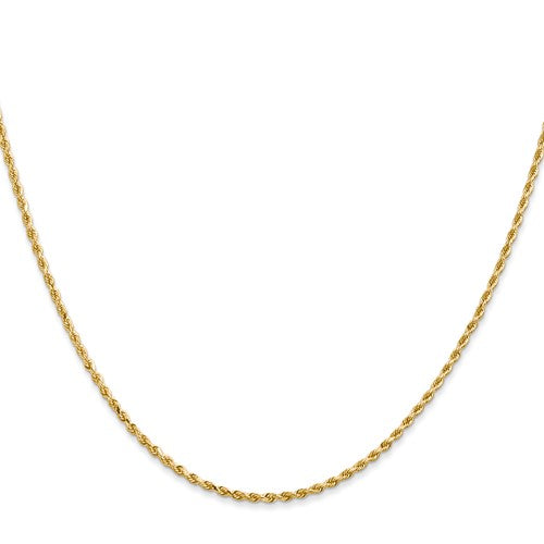 14K Yellow Gold Diamond Cut Rope Chain