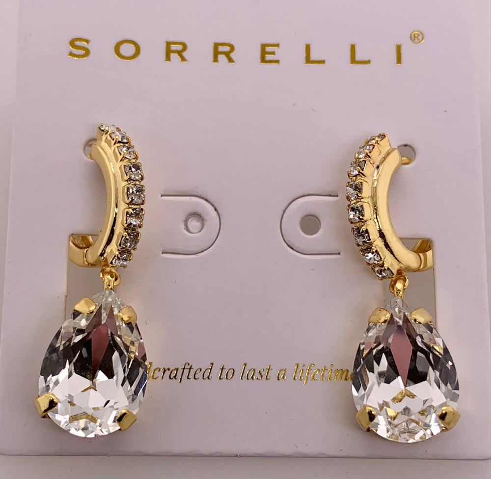Perfect Pear Embellished Huggie Hoop Earrings