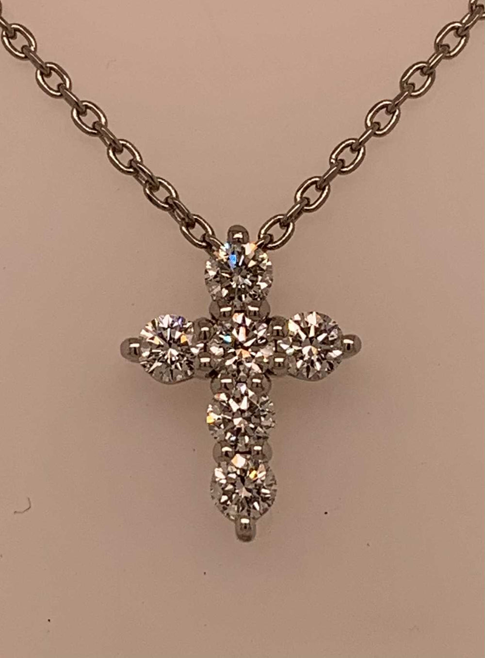 14K LAB Diamond Cross Pendant