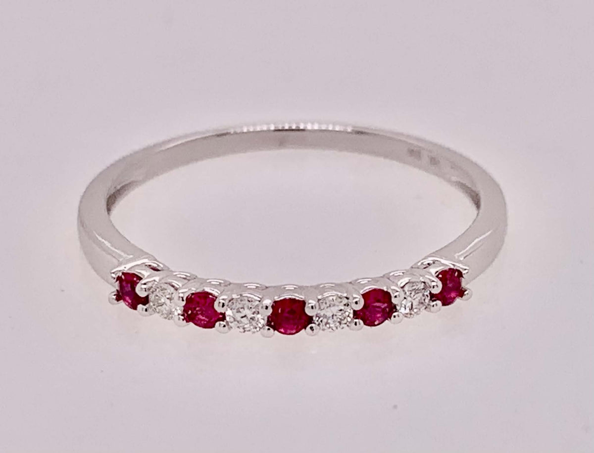 14K Ruby & Diamond Band