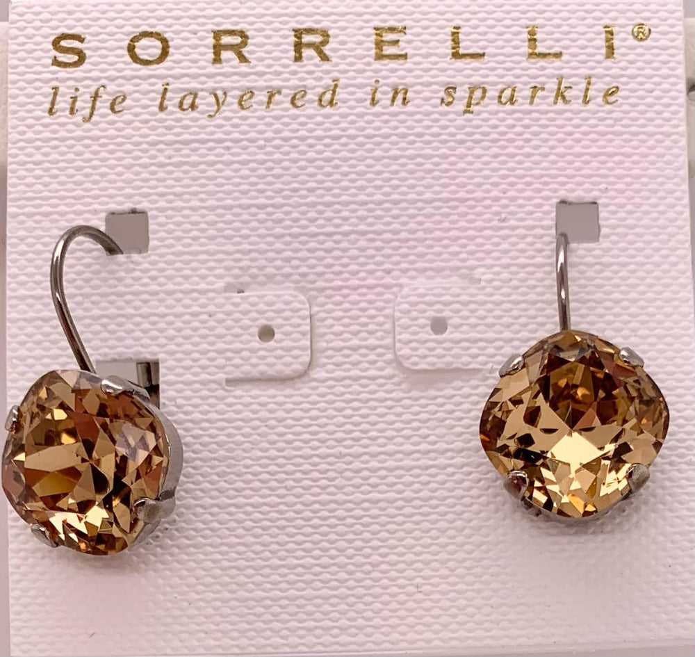 Single Drop Crystal Dangle Earrings