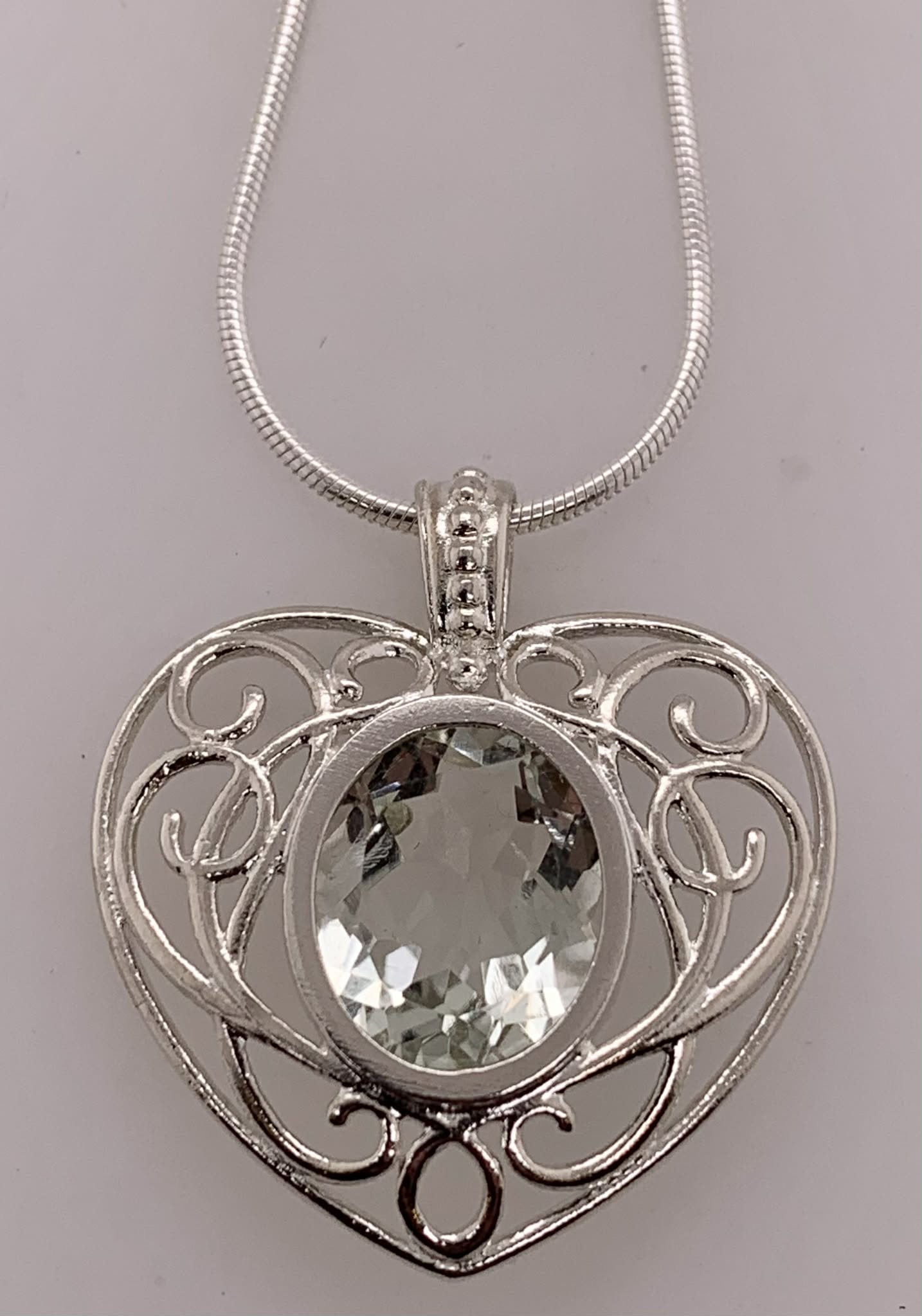 Sterling Filigree Heart Pendant