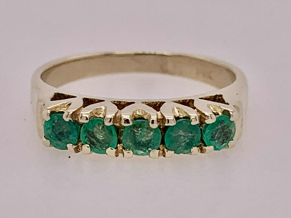 14K Estate Emerald Band