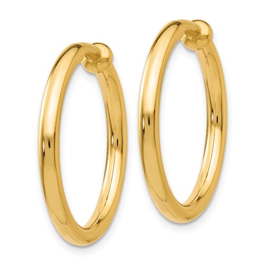 14K Non-Pierced Hoop Earrings
