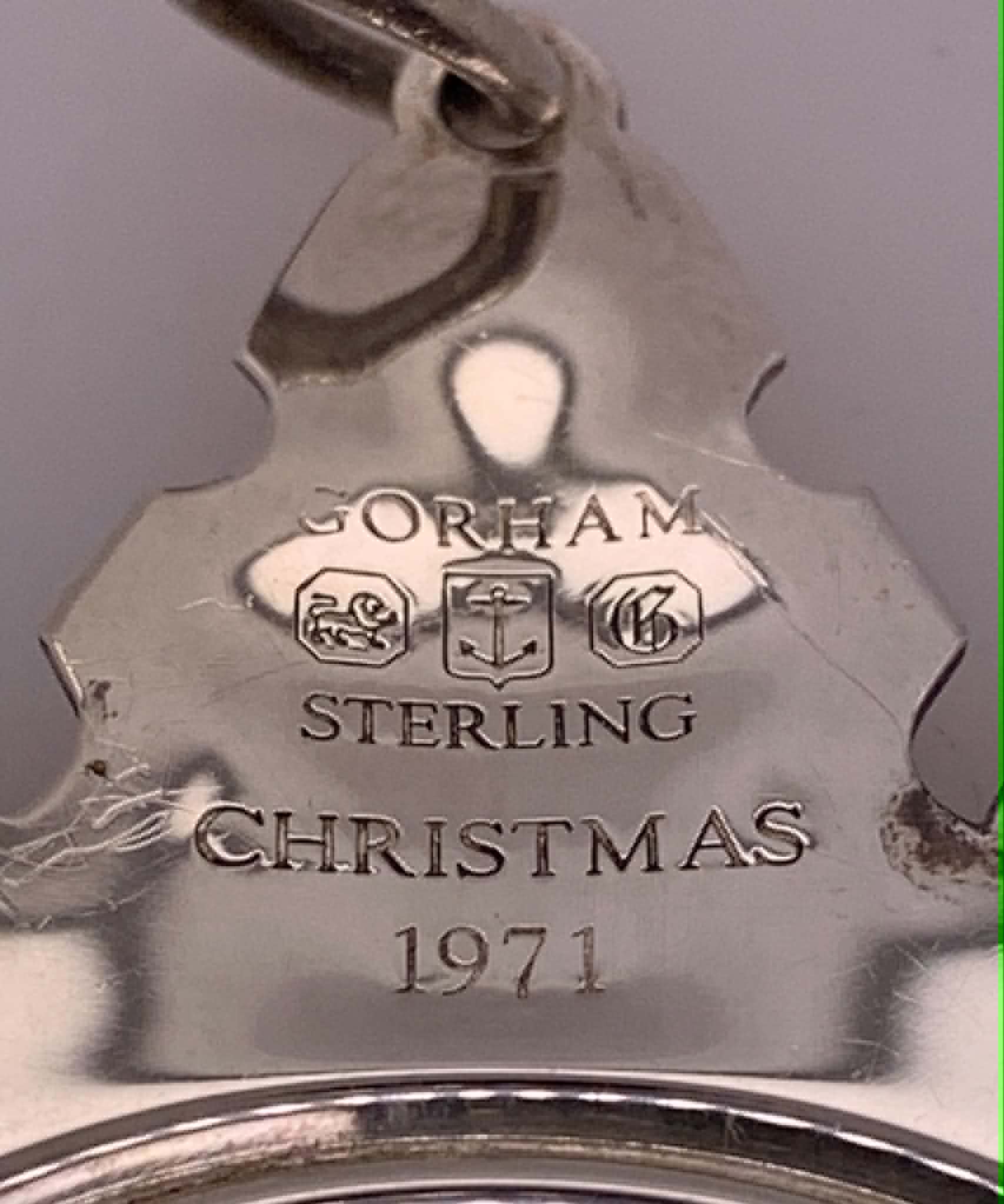 1972 Estate Sterling Silver Gorham Collectible Christmas Ornament