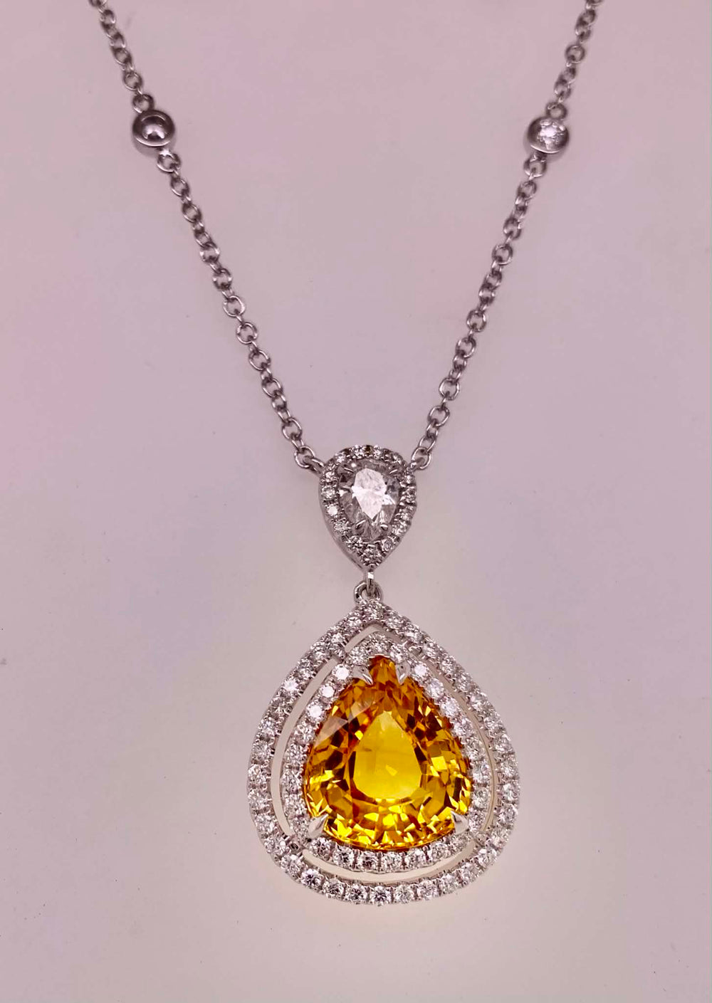 18K Lab Yellow Sapphire Necklace
