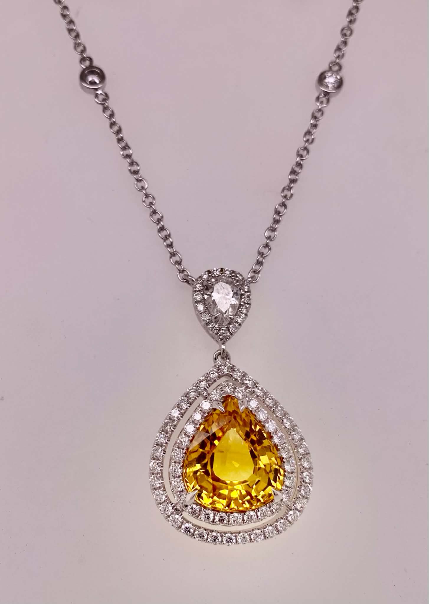 18K Lab Yellow Sapphire Necklace