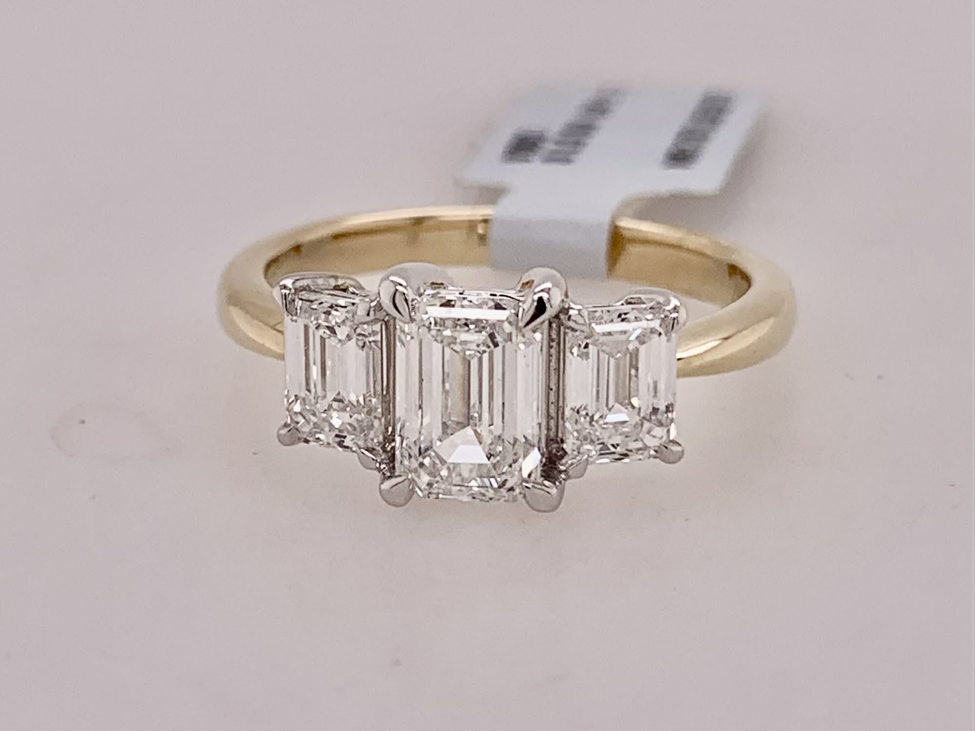14K Three Stone LAB Diamond Band