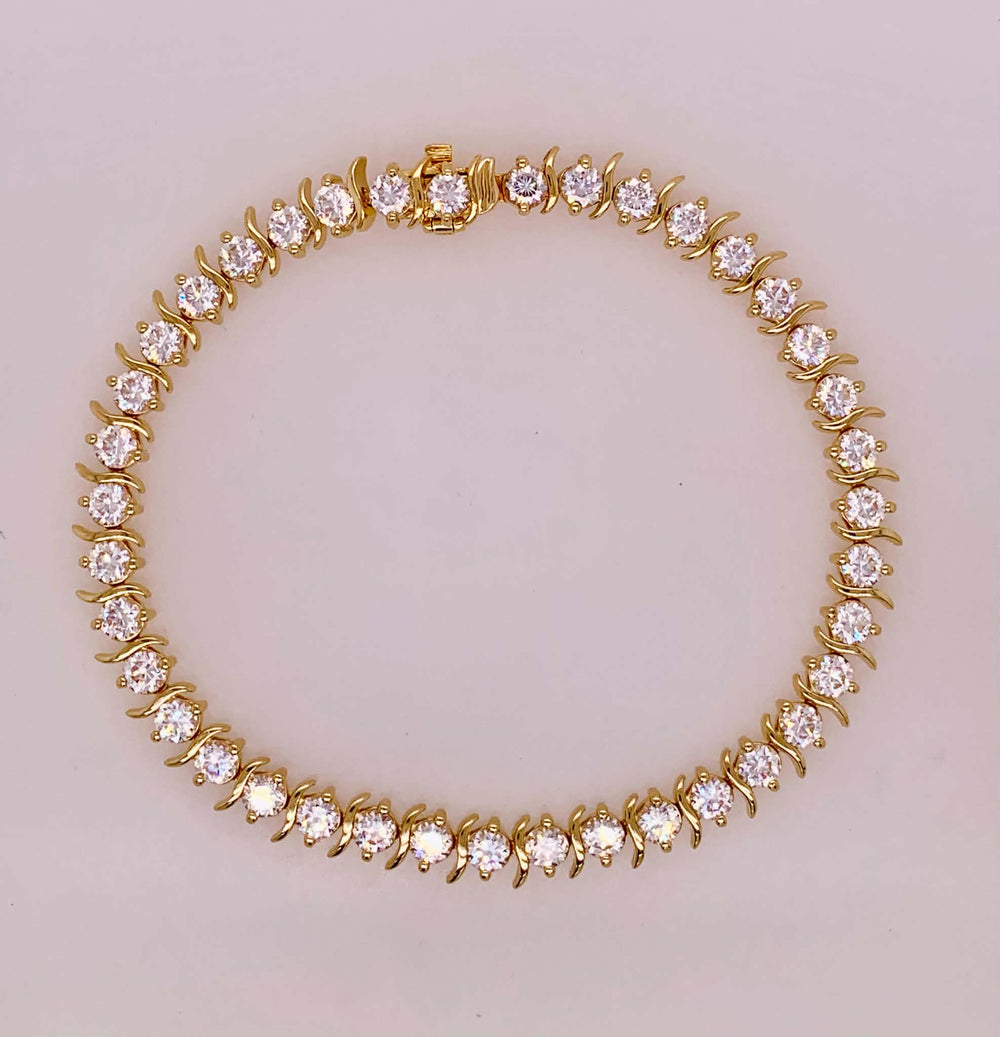 14K Cubic Zirconia Tennis Bracelet