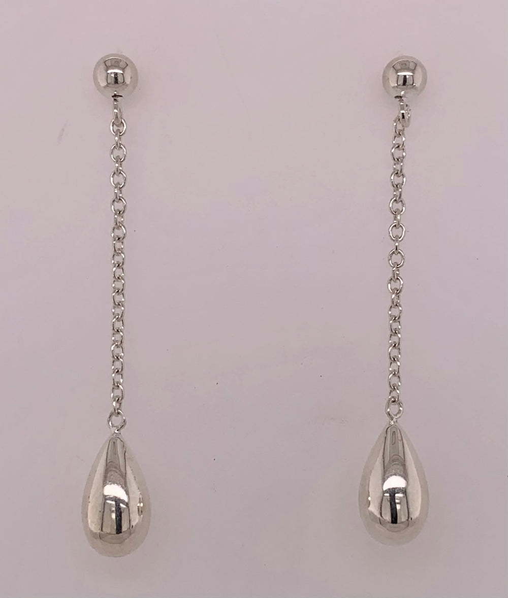 Sterling Teardrop Dangle Stud Earrings