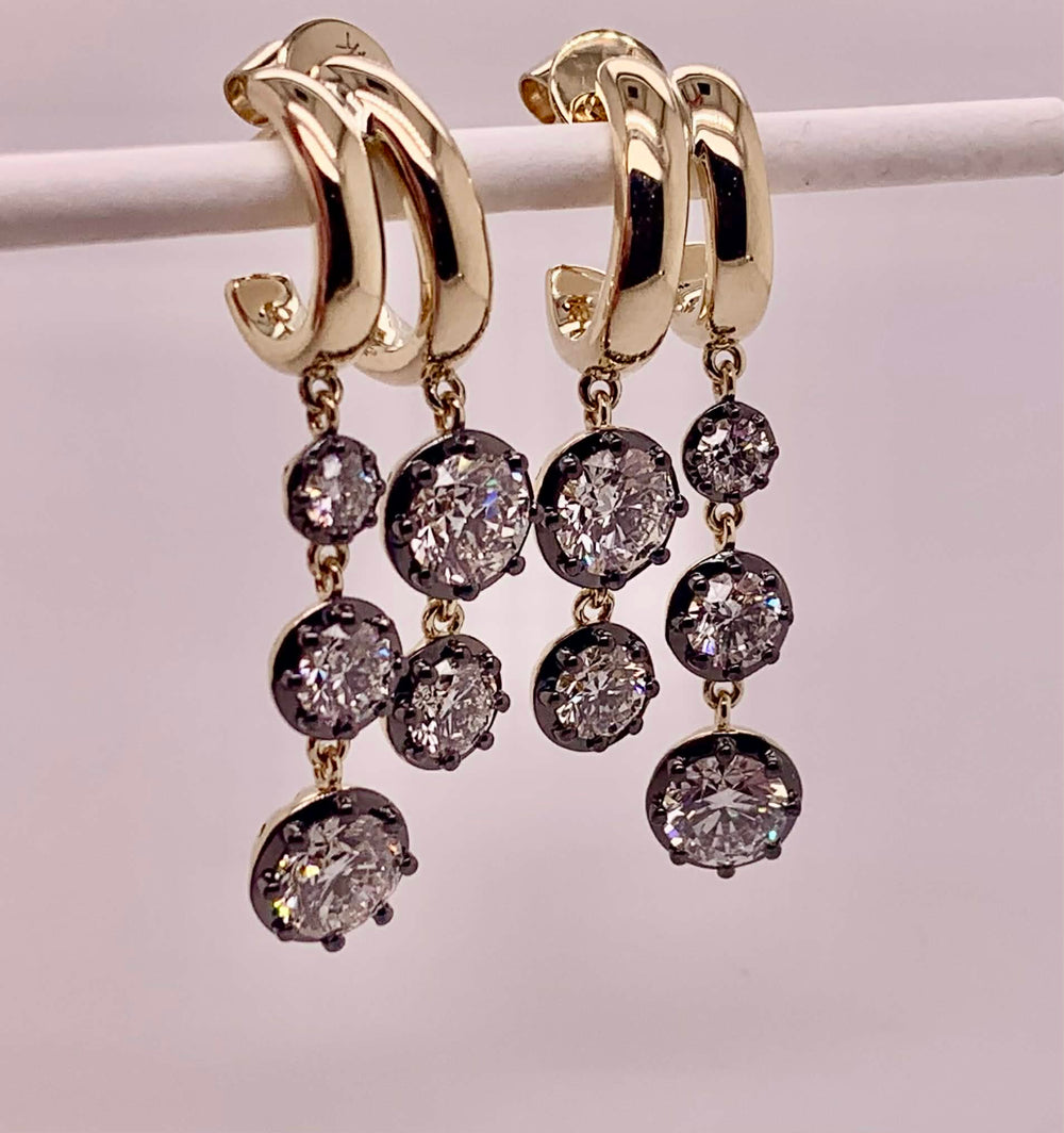 14K LAB Diamond Dangle Earrings