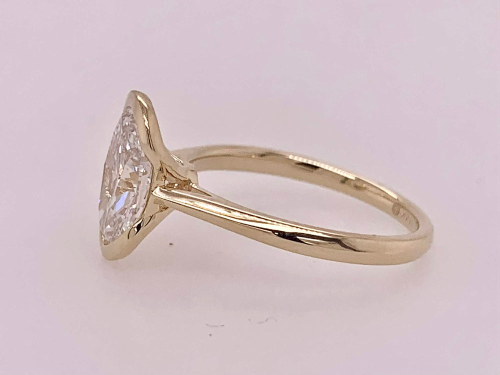 14K Oval LAB Diamond Solitaire Ring