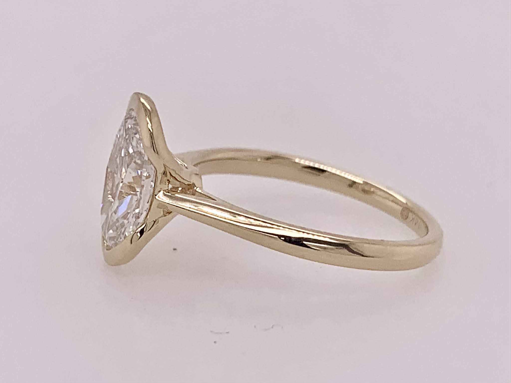 14K Oval LAB Diamond Solitaire Ring