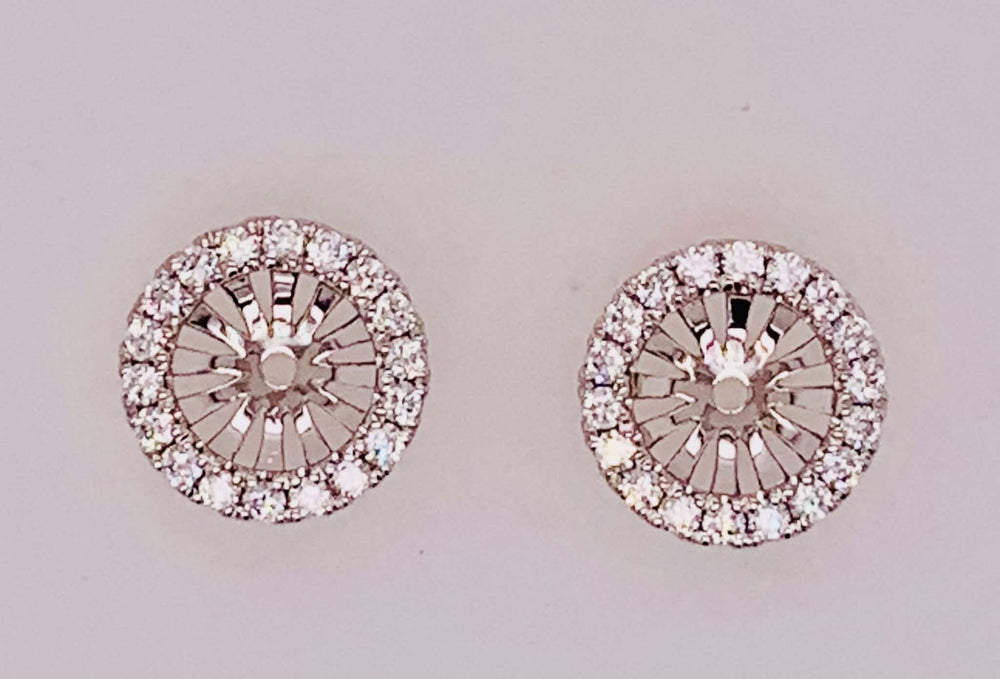 14K White Gold Diamond Earring Jackets