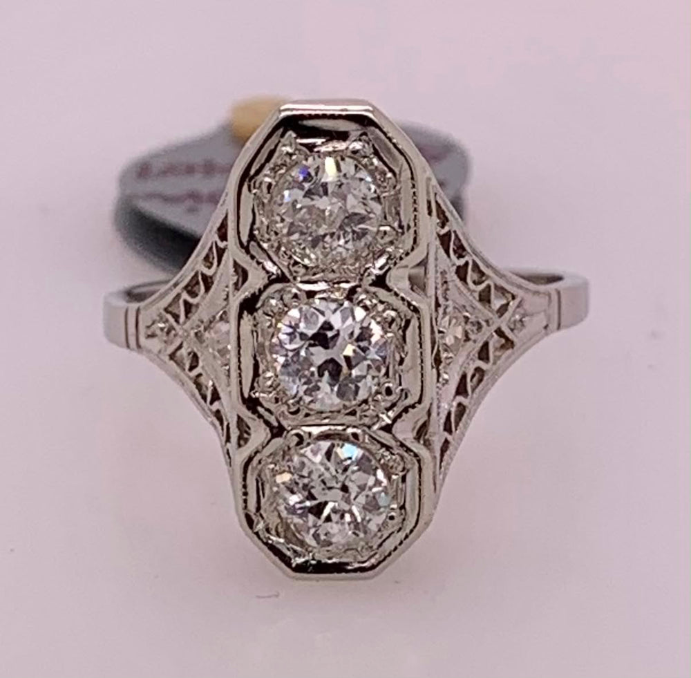 Estate Platinum Art Deco Diamond Ring