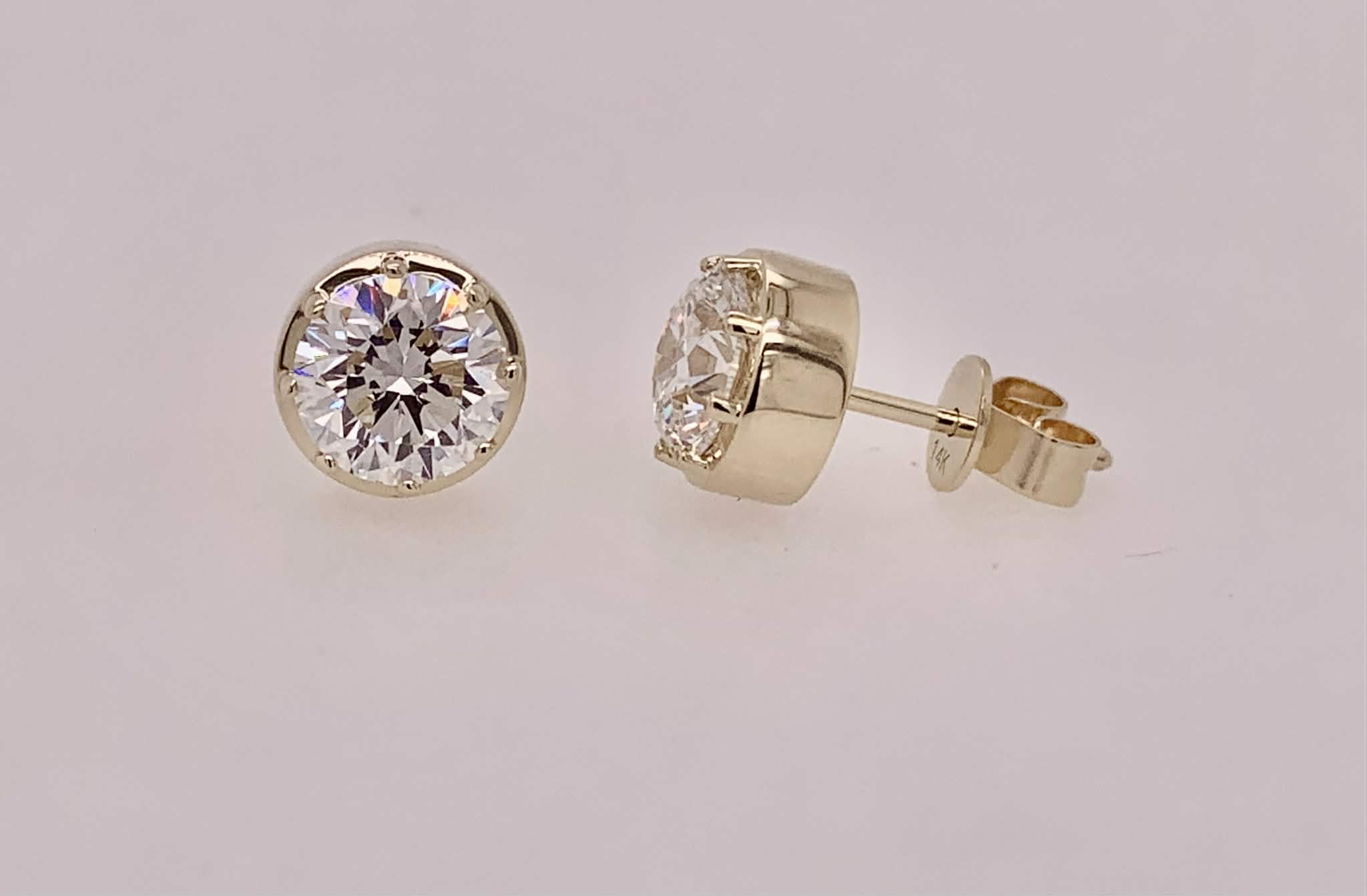 14K LAB Diamond Stud Earrings