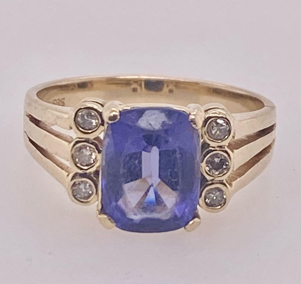 14k Estate Tanzanite and Diamond Ring