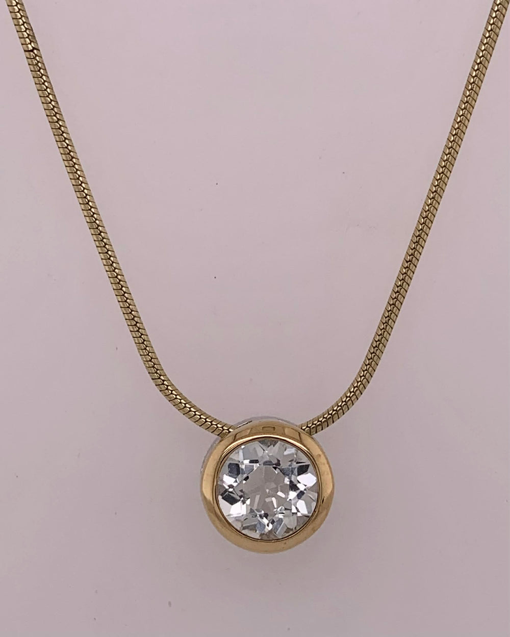 Gold Over Sterling CZ Slide Necklace