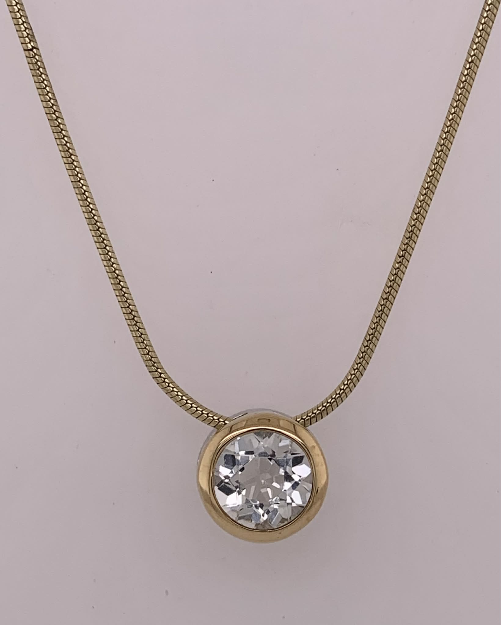Gold Over Sterling CZ Slide Necklace