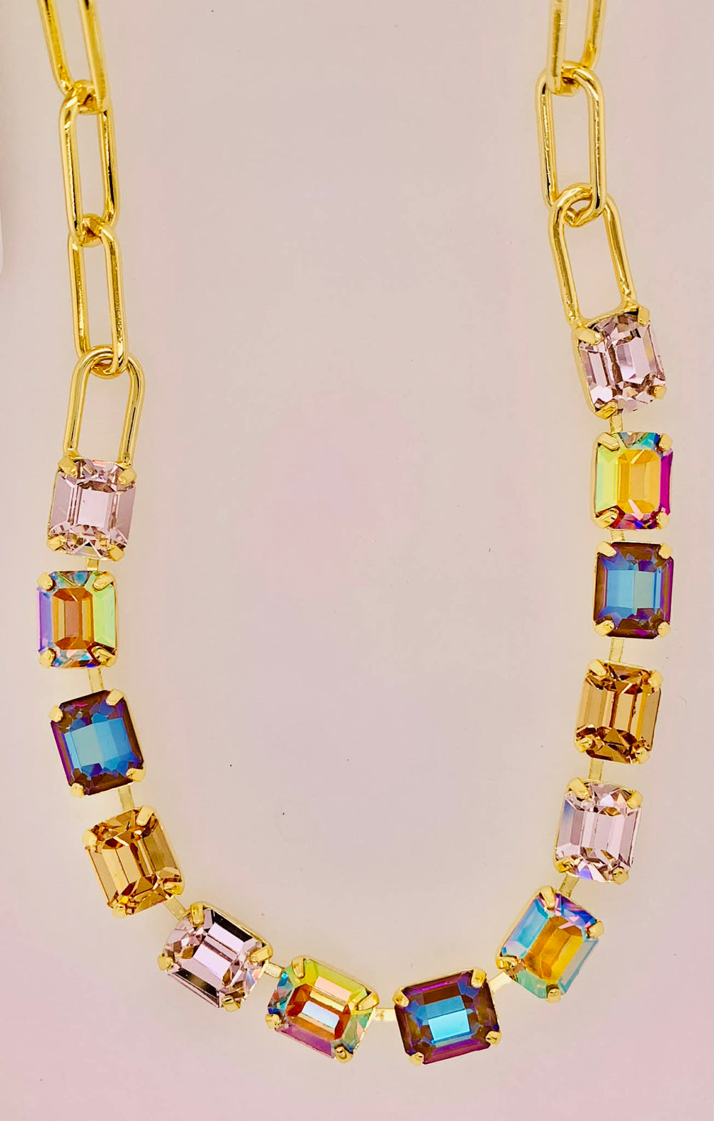 Octavia Paperclip Tennis Necklace