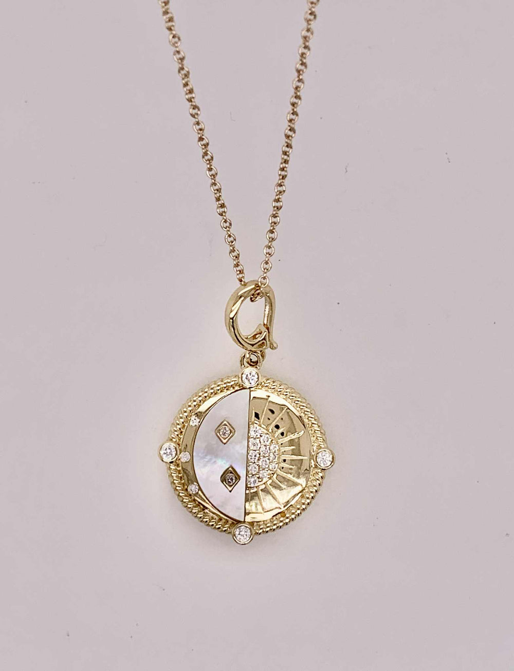 14K Mother of Pearl/Diamond Pendant