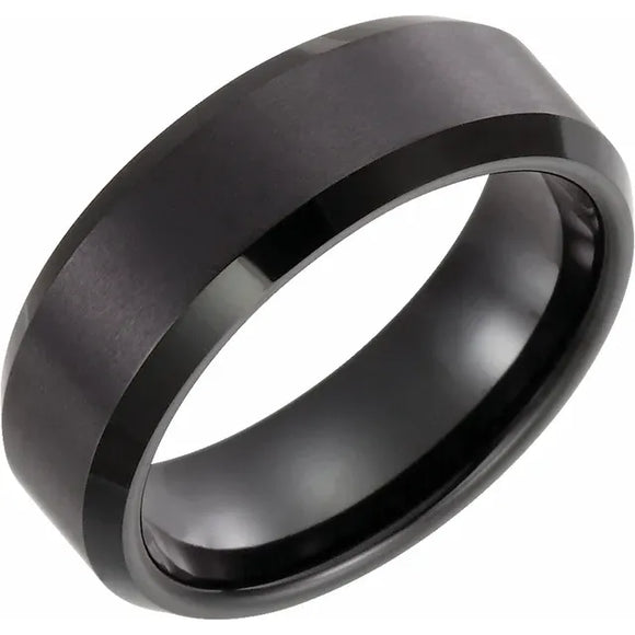 Tungsten Black Immerse Plated Satin Finish Band