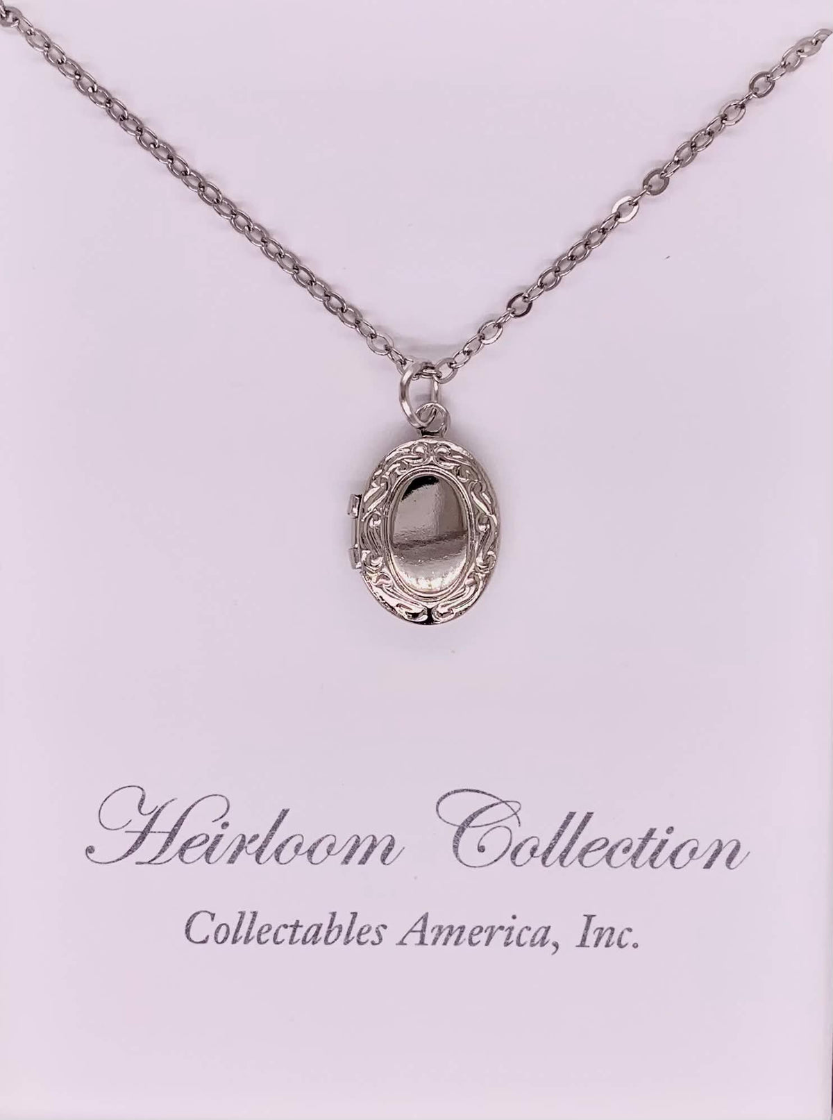 Oval Rhodium Locket
