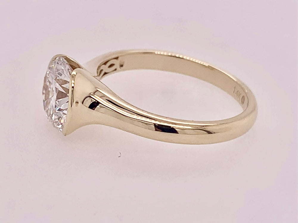 14K LAB Diamond Solitaire Ring