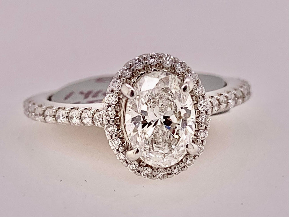 14K Oval Diamond Engagement Ring