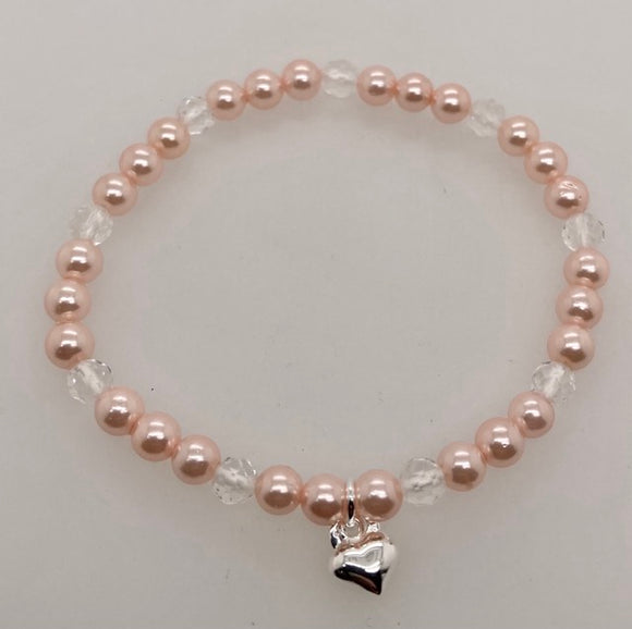 Shell Pearl & Crystal Bead Bracelet