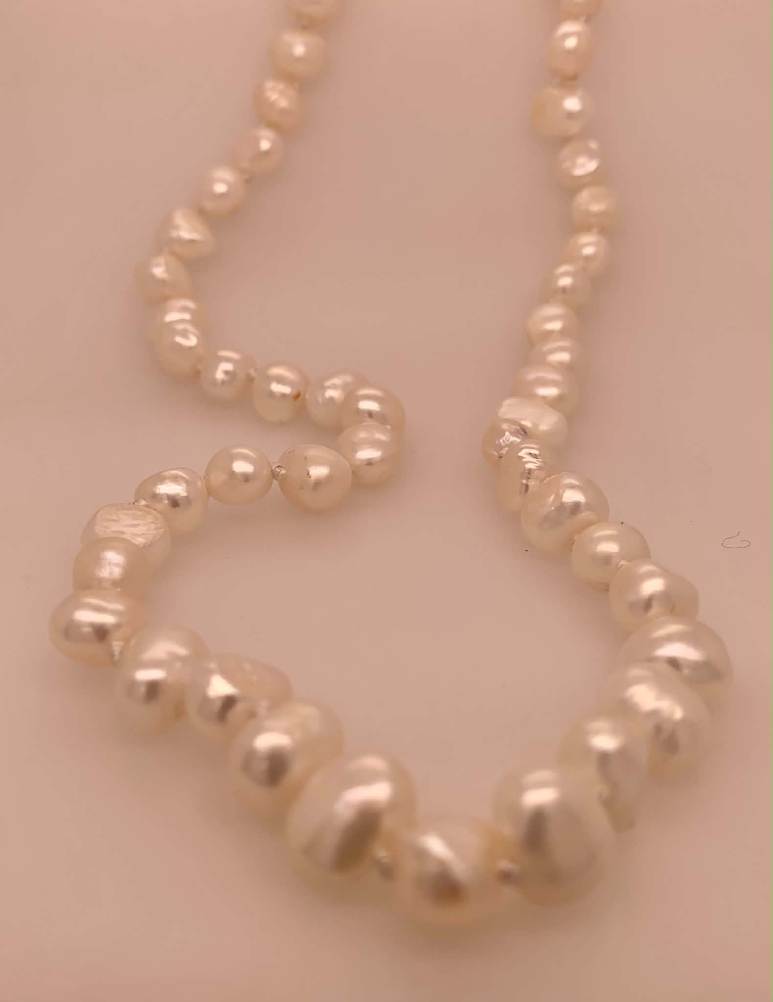 Sterling Baroque Freshwater Cultured Pearl Necklace