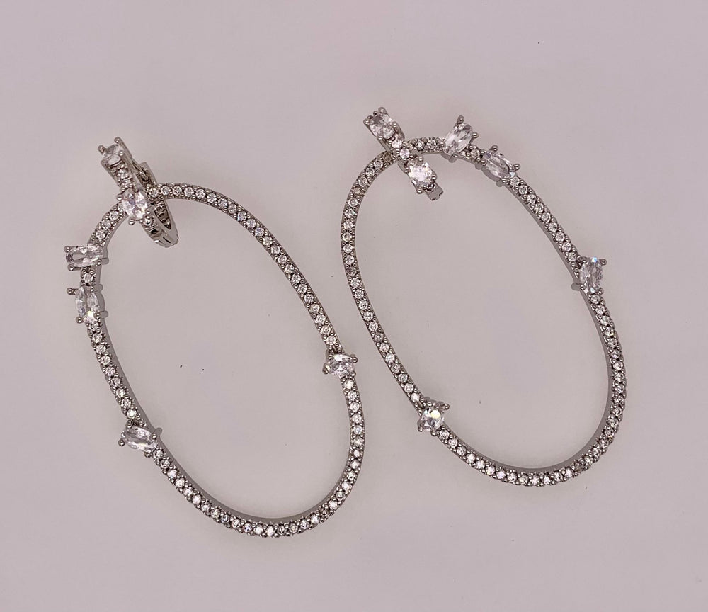 Fashion Oval Open Crystal Earring