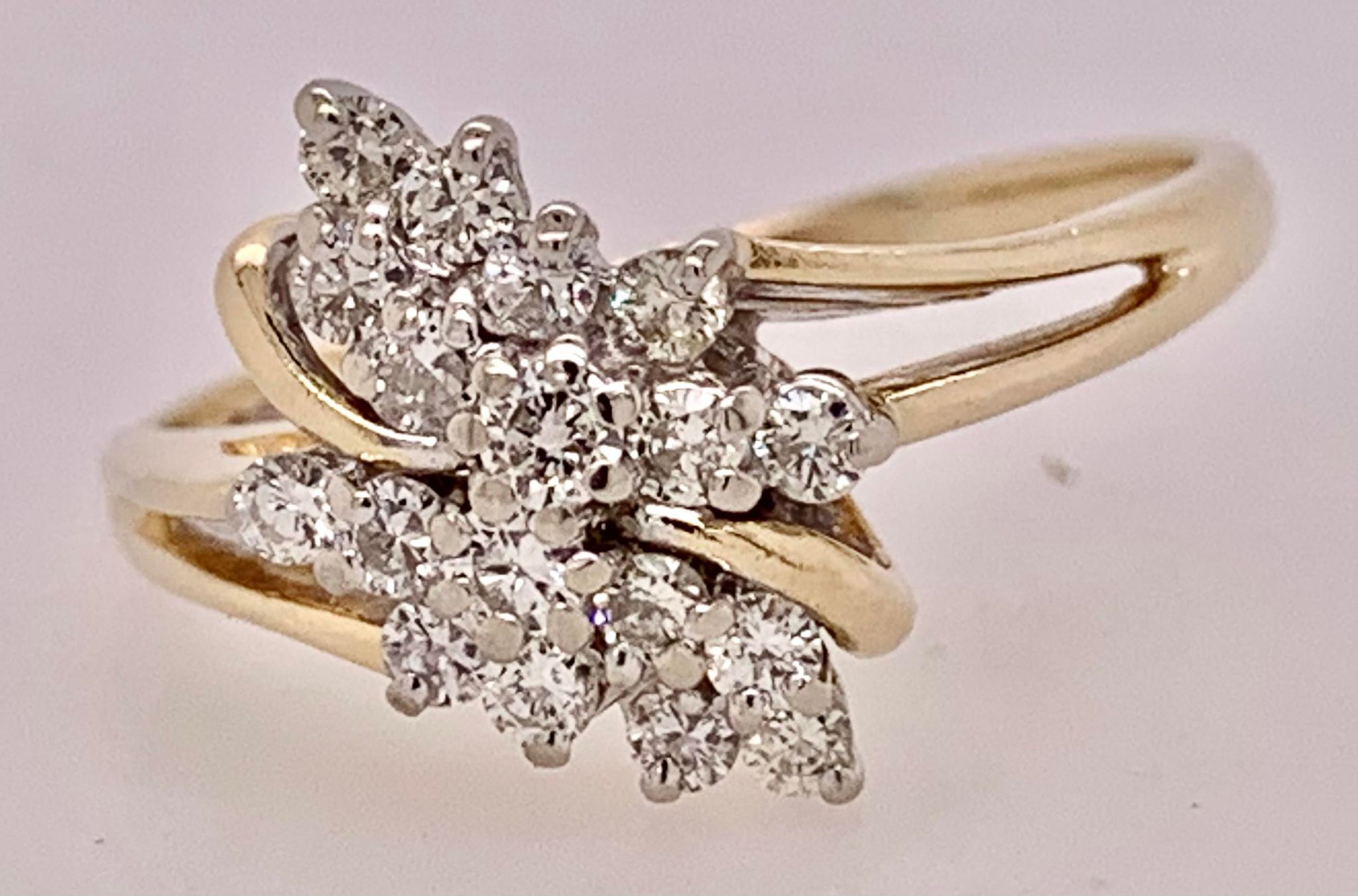 Estate 14K 1/2 Carat Cluster Ring