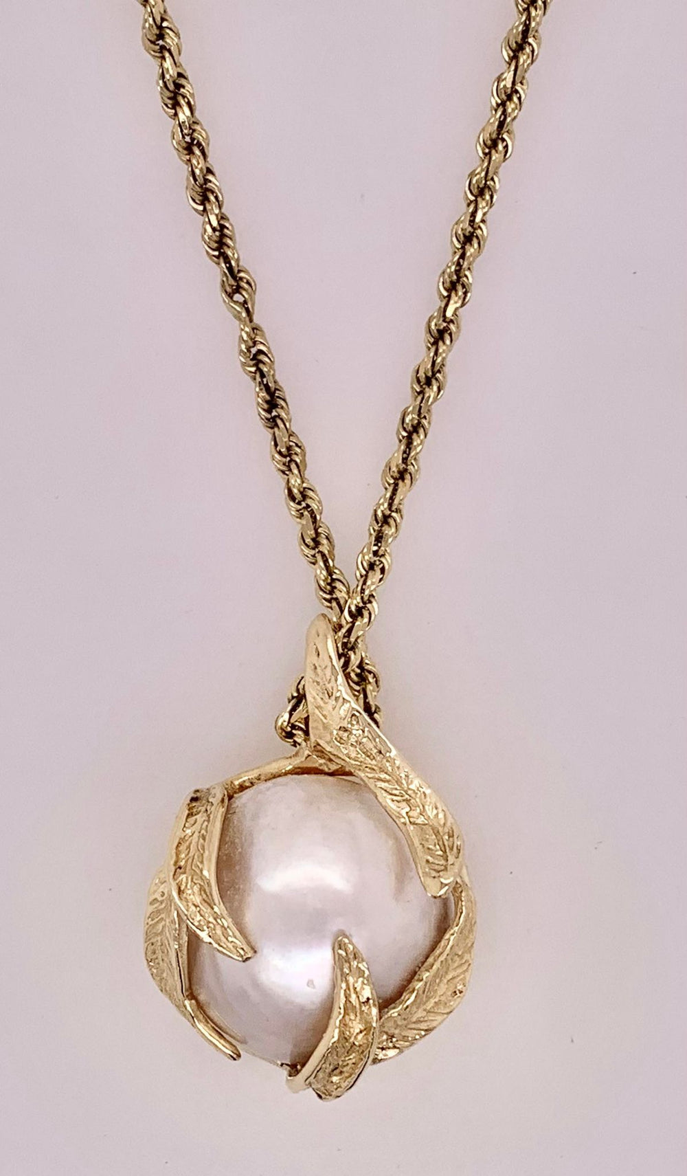 Estate Custom Designed 14K Mabe Pearl Pendant