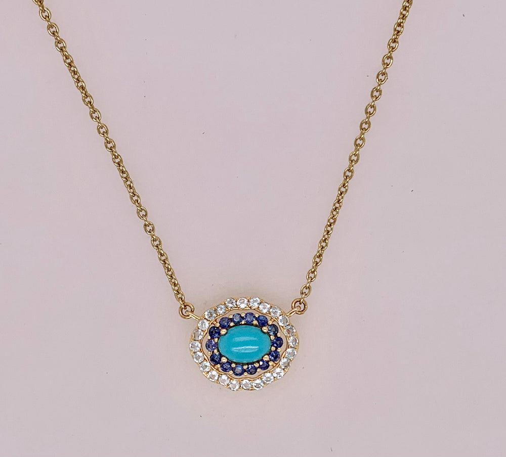 14K Turquoise Pendant