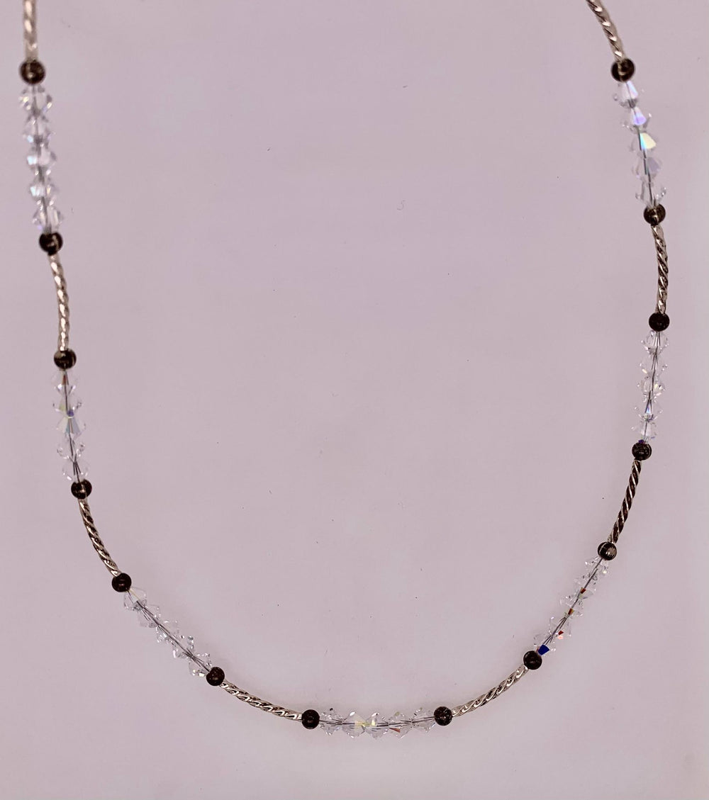 Closeout Sterline Silver Swarovski Bead Necklace