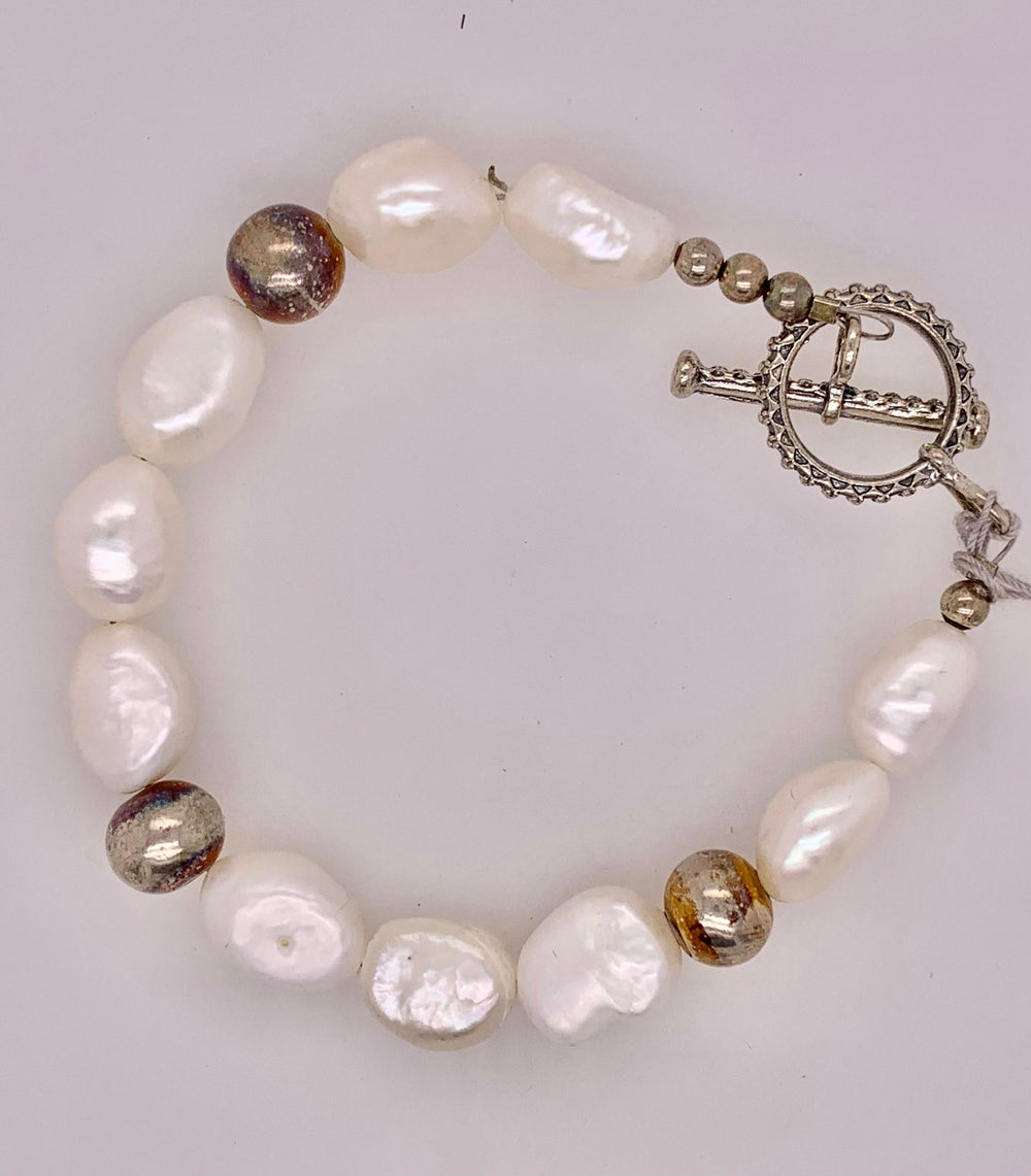 Closeout Sterling Silver Freshwater Pearl Bracelet