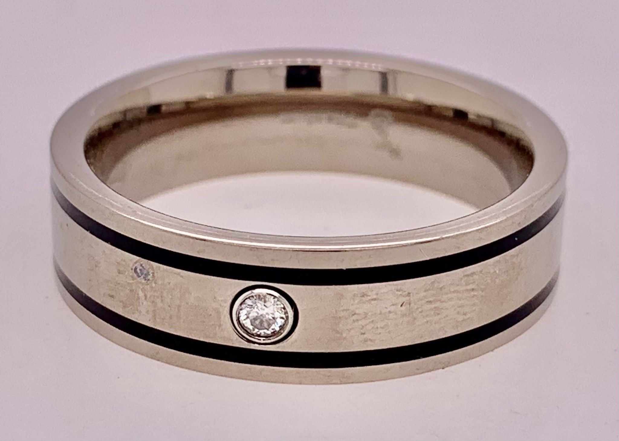 Closeout Men's Titanium Ring with Diamond