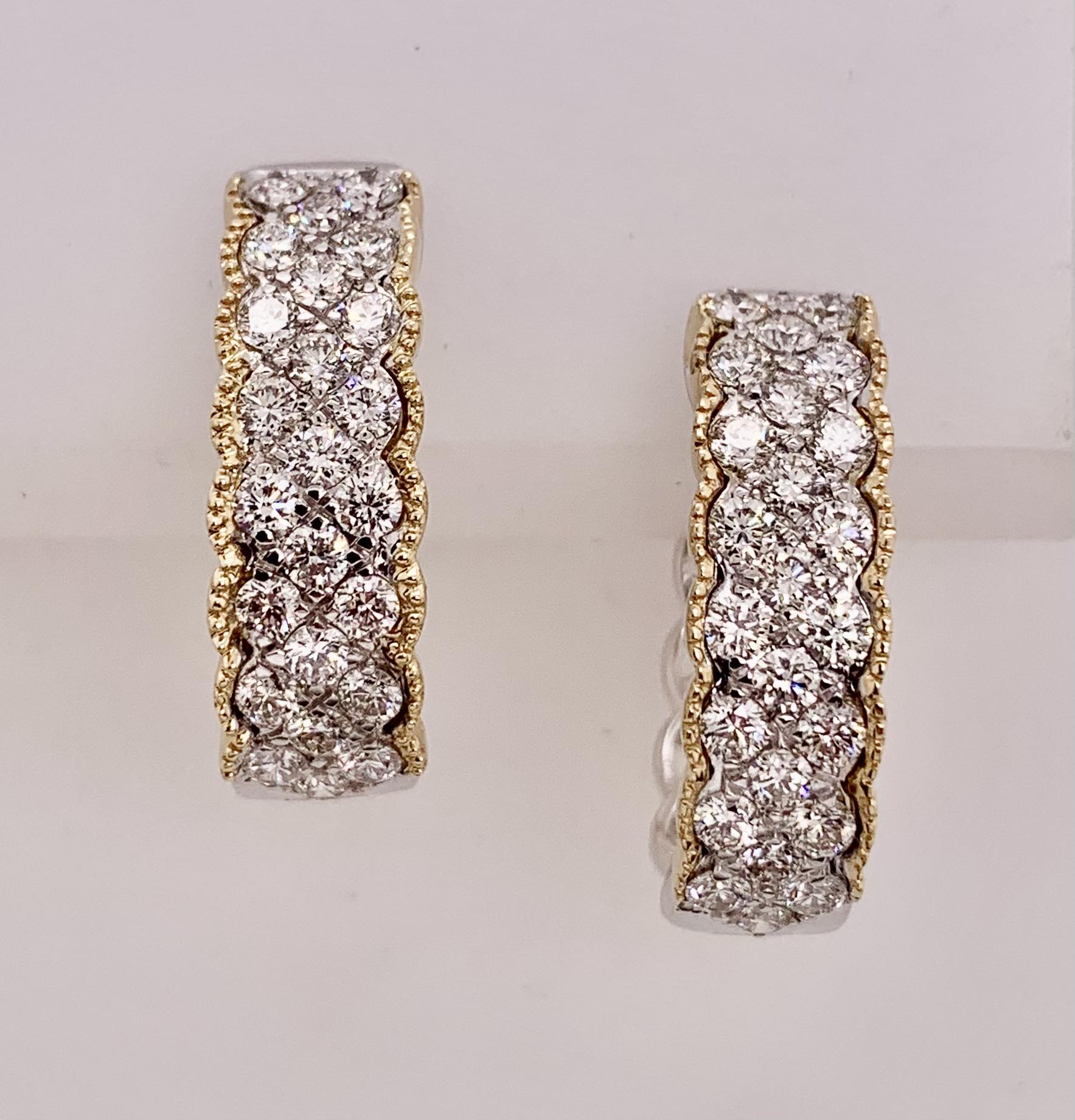 14K Diamond Hoop Earrings