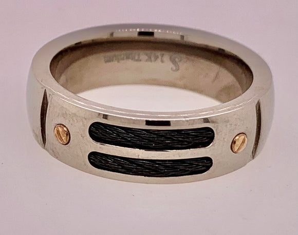 Closeout Titanium/14K Men's Ring