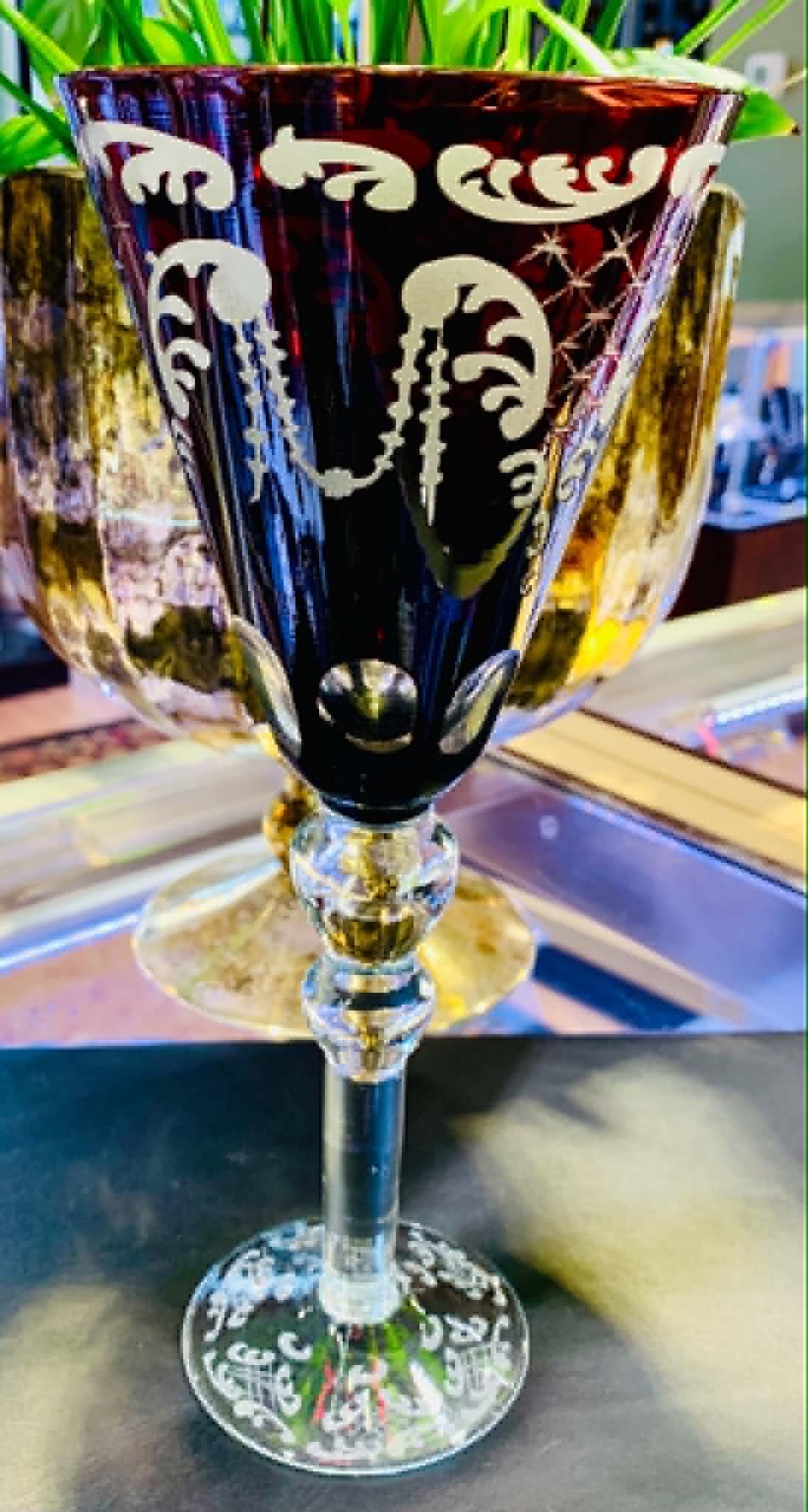 Estate Bohemian Czech Style Wine Glass