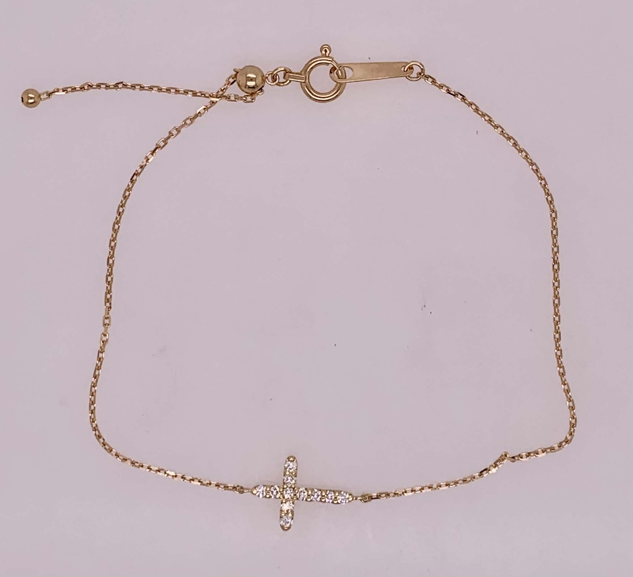 18K Diamond Cross Bracelet