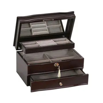 Davina Mahogany Wooden Jewely Box