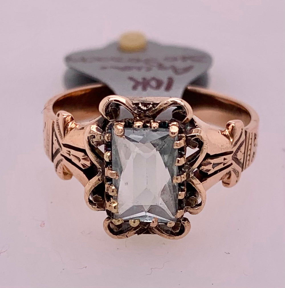 Estate 10K Aquamarine Ring