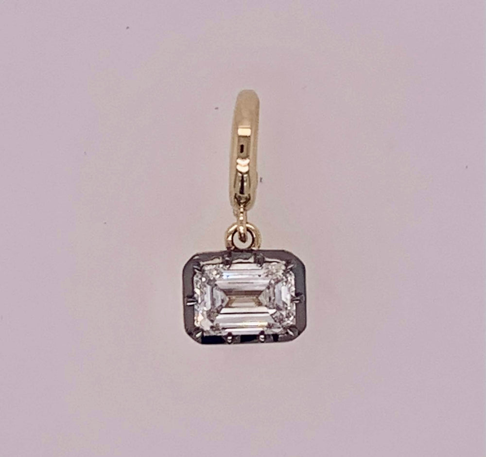 14K Emerald Cut LAB Diamond Pendant/Charm