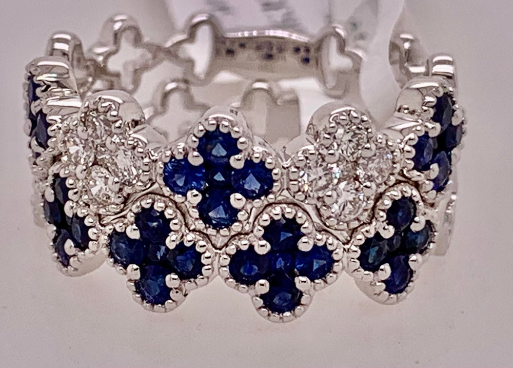 18K White Gold Sapphire Band Ring