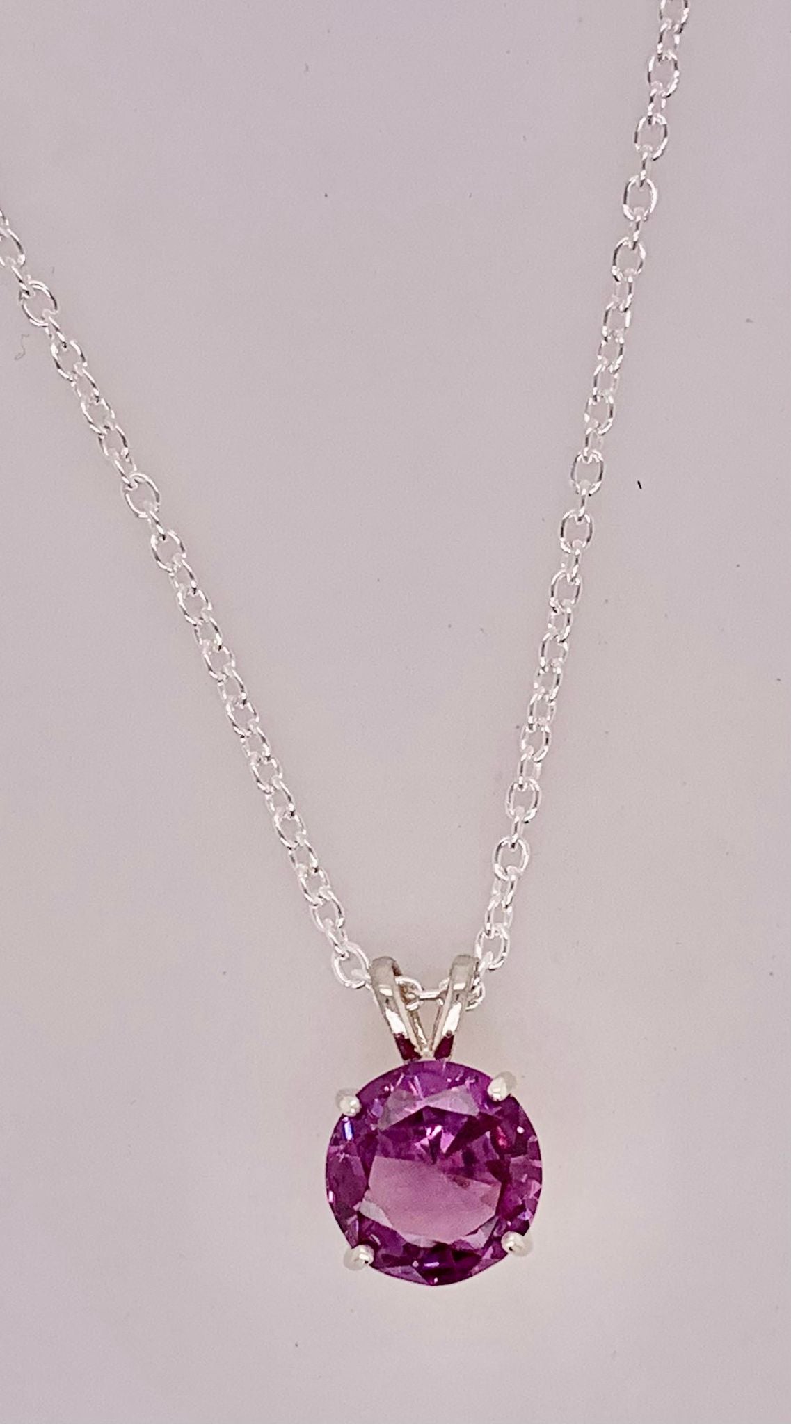Sterling Silver Synthetic Alexandrite Necklace