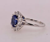 Estate 18K Ceylon Sapphire & Diamond Ring