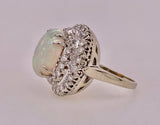 Estate 18K Opal & Diamond Ring
