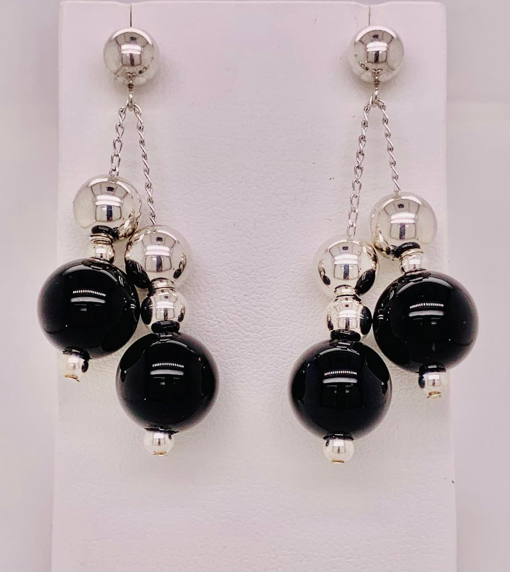 Sterling Silver Black Onyx Earrings